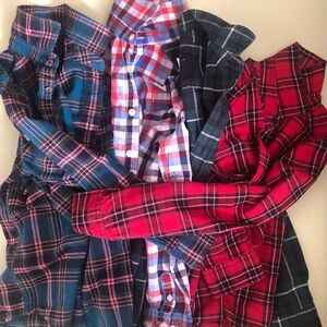 Boy’s Casual Red and Blue Button Down Shirts